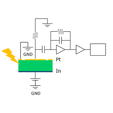 In Schottky electrode detector 